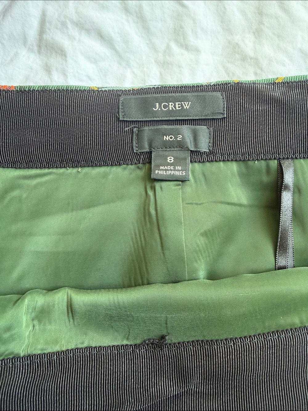 J. Crew Green Pencil Skirt with Tropical Animal and Leaf Print - Picture 3 of 3